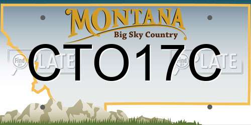 CTO17C Montana License Plate
