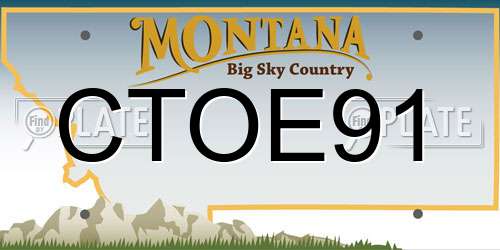 CTOE91 Montana License Plate