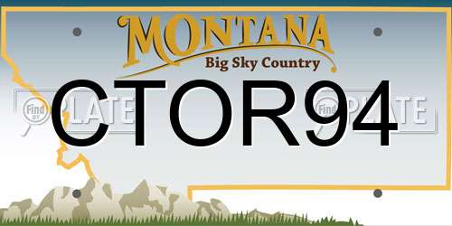 CTOR94 Montana License Plate