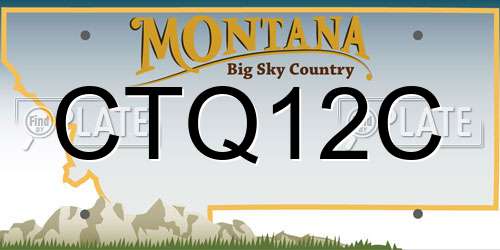 CTQ12C Montana License Plate