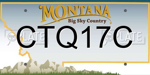 CTQ17C Montana License Plate