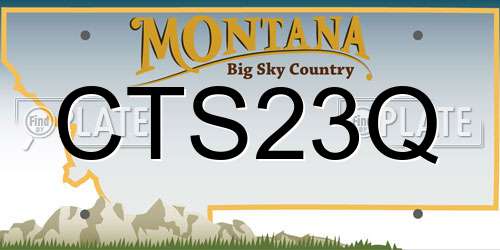 CTS23Q Montana License Plate