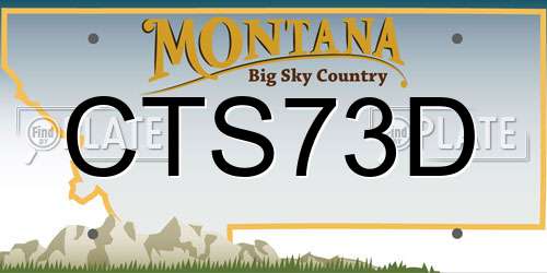 CTS73D Montana License Plate