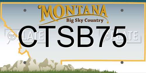 CTSB75 Montana License Plate