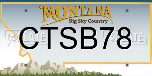 CTSB78 Montana License Plate