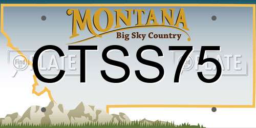 CTSS75 Montana License Plate