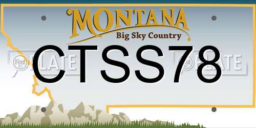 CTSS78 Montana License Plate