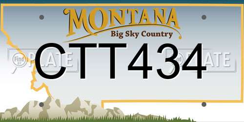 CTT434 Montana License Plate
