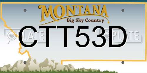 CTT53D Montana License Plate