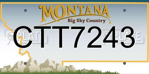 CTT7243 Montana License Plate