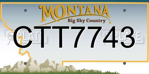 CTT7743 Montana License Plate