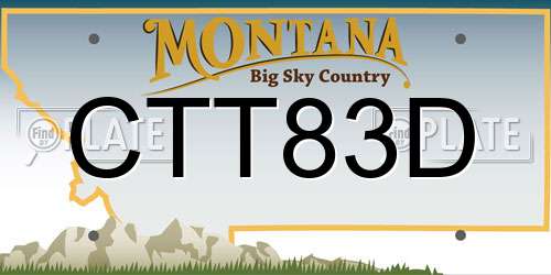 CTT83D Montana License Plate