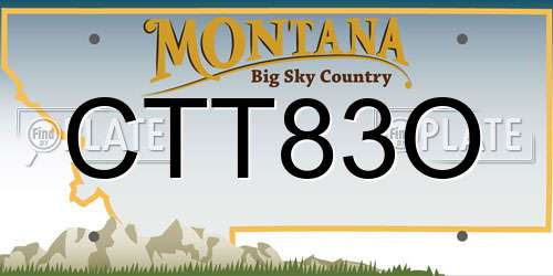 CTT83O Montana License Plate