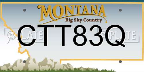 CTT83Q Montana License Plate