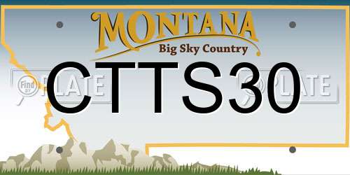 CTTS30 Montana License Plate