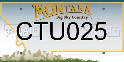 CTU025 Montana License Plate