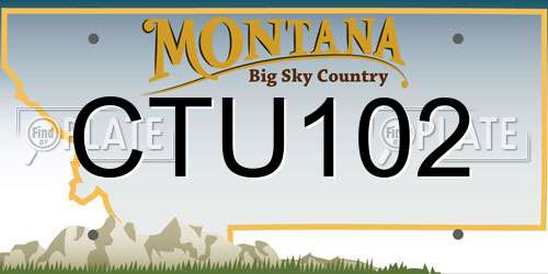 CTU102 Montana License Plate