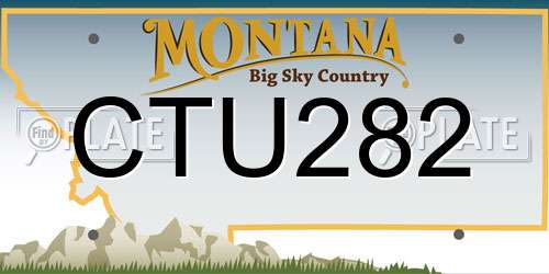 CTU282 Montana License Plate