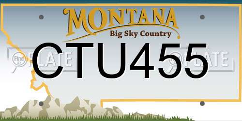 CTU455 Montana License Plate