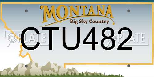 CTU482 Montana License Plate