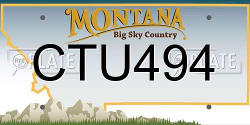 CTU494 Montana License Plate