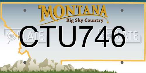 CTU746 Montana License Plate