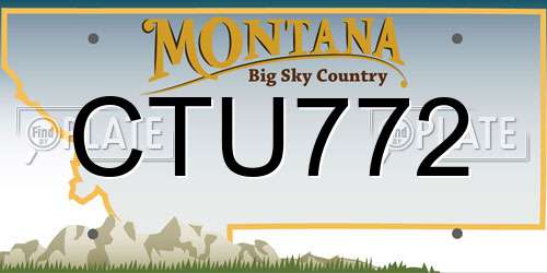 CTU772 Montana License Plate