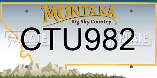 CTU982 Montana License Plate