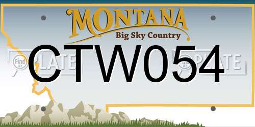 CTW054 Montana License Plate