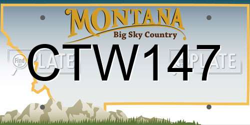 CTW147 Montana License Plate