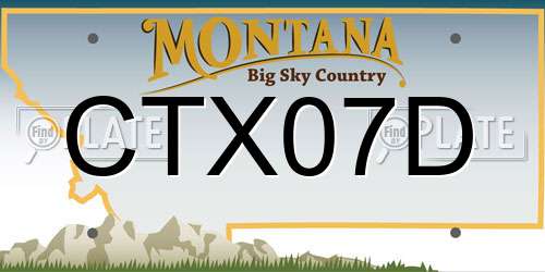 CTX07D Montana License Plate
