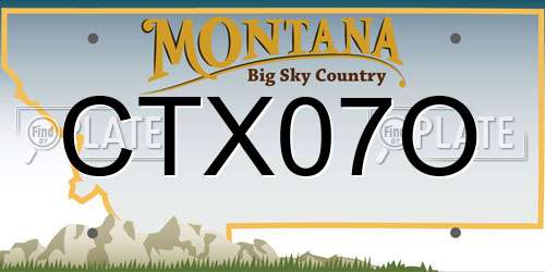 CTX07O Montana License Plate