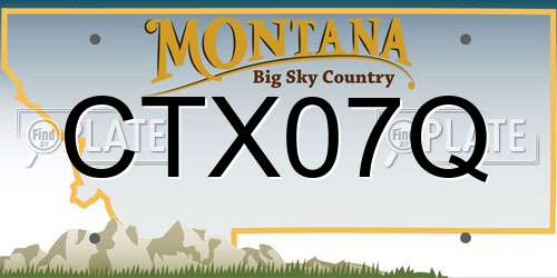CTX07Q Montana License Plate