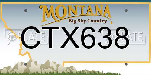 CTX638 Montana License Plate