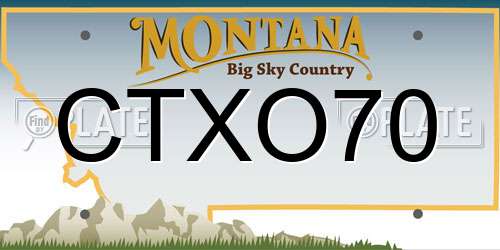 CTXO70 Montana License Plate