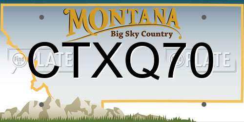CTXQ70 Montana License Plate