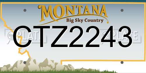 CTZ2243 Montana License Plate