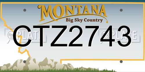 CTZ2743 Montana License Plate