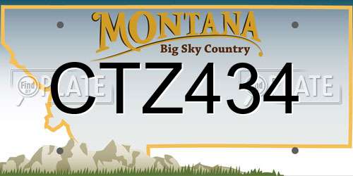 CTZ434 Montana License Plate