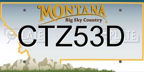 CTZ53D Montana License Plate