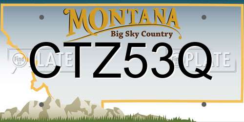 CTZ53Q Montana License Plate