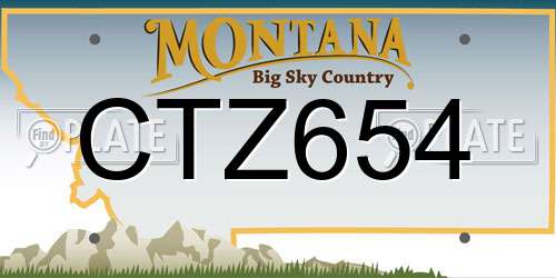 CTZ654 Montana License Plate