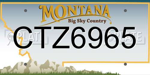 CTZ6965 Montana License Plate