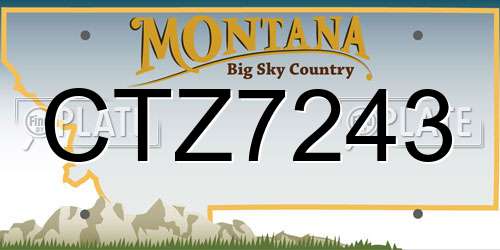CTZ7243 Montana License Plate