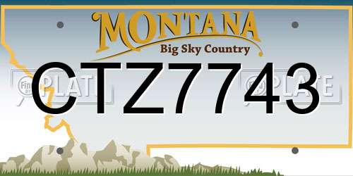 CTZ7743 Montana License Plate