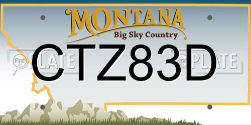 CTZ83D Montana License Plate