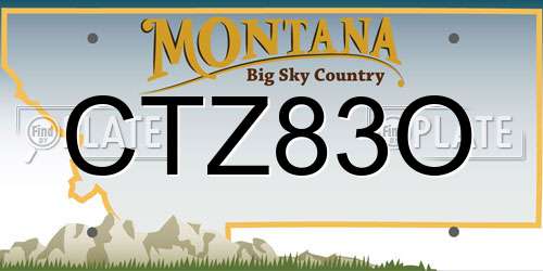 CTZ83O Montana License Plate