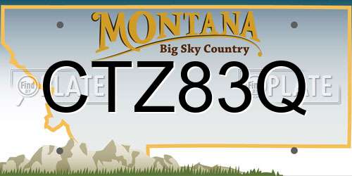 CTZ83Q Montana License Plate
