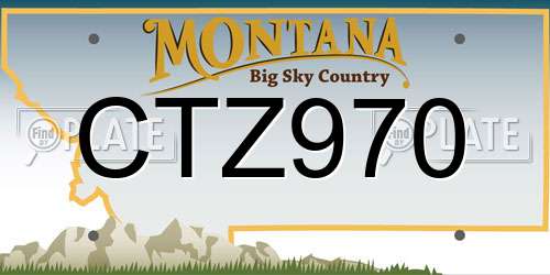 CTZ970 Montana License Plate