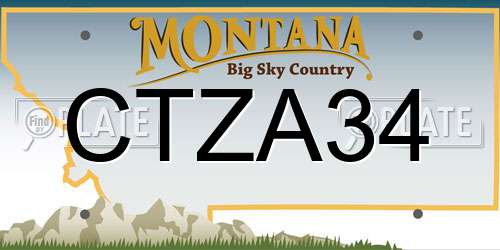 CTZA34 Montana License Plate